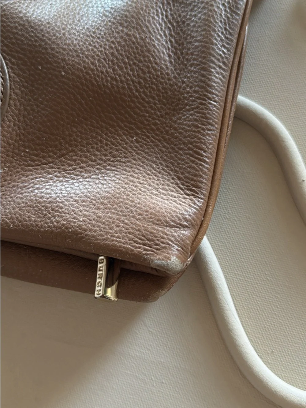 Tory Burch Taupe Pebbled Leather Crossbody